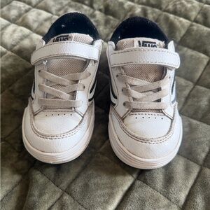 Vans Kids White and Black Low-Top Sneakers